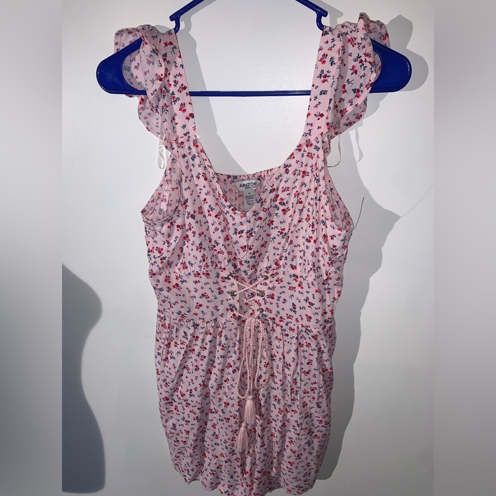 Pink Floral  Romper Size M